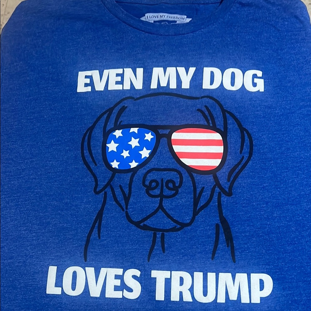 Trump Blue Dog T-Shirt, Large